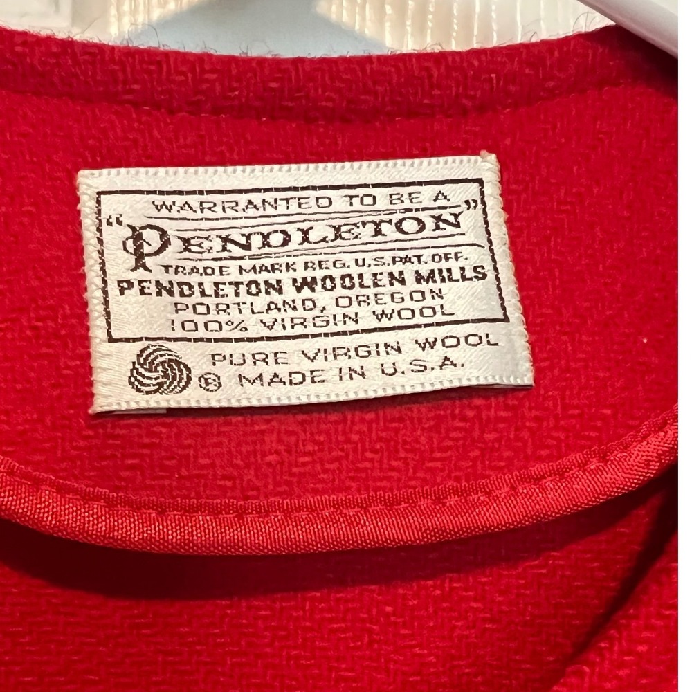 Vintage Pendleton Women's M Cropped Blazer Jacket Virgin Wool Red Heritage Retro - Picture 4 of 12